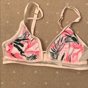 Lively Mesh Pink Printed Bralette - New